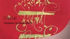  Presentation with calligraphy - Audience pleasing presentation theme consisting of hindi-calligraphy-of-ganesha-shloka backdrop and a red colored foreground