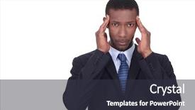  Presentation with head - Presentation theme having hindrance - businessman holding head background and a tawny brown colored foreground