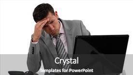  Presentation with yahoo mail - Beautiful slides featuring hindrance - businessman receiving a disappointing e-mail backdrop and a dark gray colored foreground