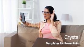  Presentation with hindu - Presentation design enhanced with hindu books - people technology and leisure concept background and a coral colored foreground