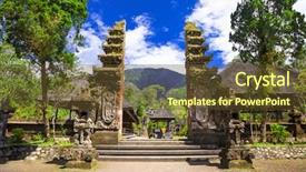  Presentation with ancient temples - PPT theme having ancient temples of bali indonesia background and a tawny brown colored foreground