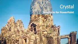  Presentation with cambodia - Cool new PPT theme with morning time siem reap backdrop and a teal colored foreground