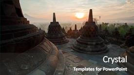 Presentation with borobudur temple - Amazing PPT layouts having sunrise in yogyakarta java indonesia backdrop and a dark gray colored foreground
