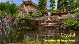  Presentation with bali temple - PPT theme enhanced with buddist religion - buddhist temple of banjar background and a tawny brown colored foreground