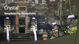  Presentation with bali temple - Amazing presentation theme having hindu devotion - bali temple entrance backdrop and a dark gray colored foreground