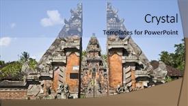  Presentation with devotion - Cool new presentation theme with hindu devotion - bali temple entrance backdrop and a light blue colored foreground