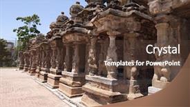  Presentation with india temple - Presentation theme enhanced with hindu devotion - beautiful pallava architecure at kailasanathar background and a tawny brown colored foreground