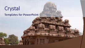  Presentation with devotion - Slides featuring hindu devotion - one of the ancient architectural background and a  colored foreground