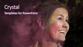  Presentation with holi festival - Audience pleasing theme consisting of hindu devotion - portrait of happy young girl backdrop and a wine colored foreground