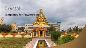  Presentation with hindu god - Slide set consisting of hindu-god-golden-panchamukhi-ganesh and a  colored foreground