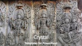  Presentation with ancient ruins - Theme enhanced with hindu gods - ancient sculptures in ruins background and a gray colored foreground