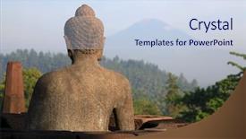  Presentation with hindu gods - Beautiful PPT layouts featuring hindu gods - buddha statue at borobudur temple backdrop and a sky blue colored foreground