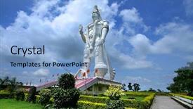  Presentation with hanuman - Audience pleasing presentation theme consisting of hindu gods - hanuman backdrop and a light blue colored foreground