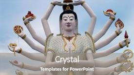  Presentation with hindu god - Amazing slides having hindu gods - statue of indian god backdrop and a gray colored foreground