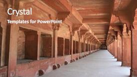  Presentation with india fort - Beautiful PPT theme featuring hindu muslim - passage of agra fort backdrop and a red colored foreground