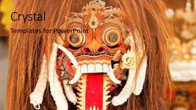  Presentation with bali - Cool new PPT theme with dance mask ubud bali indonesia backdrop and a red colored foreground