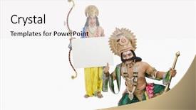  Presentation with lung cancer in asian population men - PPT layouts having sanskrit - men dressed-up as rama background and a white colored foreground