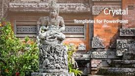  Presentation with hearing gods voice - Beautiful slide deck featuring beautiful depiction - statues and carvings depicting demons backdrop and a coral colored foreground