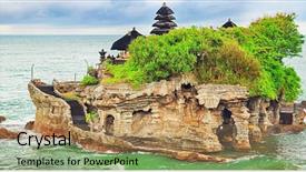  Presentation with bali temple - Audience pleasing theme consisting of view mythology religious - tanah lot temple tabanan bali backdrop and a coral colored foreground