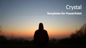  Presentation with hindu - Beautiful slides featuring hindu om - silhouette of meditating person backdrop and a gray colored foreground