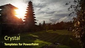  Presentation with bali temple - PPT theme consisting of hindu-temple-at-sunset-bali background and a wine colored foreground