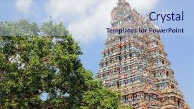  Presentation with india temple - Amazing presentation theme having hindu temple in madurai india backdrop and a light blue colored foreground