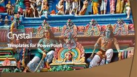  Presentation with india temple - Presentation theme enhanced with hindu temple kapaleeshwarar chennai background and a tawny brown colored foreground