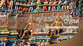  Presentation with india temple - Amazing PPT theme having hindu temple kapaleeshwarar chennai backdrop and a coral colored foreground