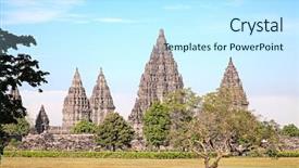  Presentation with hindu - Colorful slides enhanced with hindu temple prambanan indonesia java backdrop and a cool aqua colored foreground