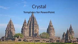  Presentation with indonesia - Theme featuring hindu temple prambanan indonesia java background and a light blue colored foreground