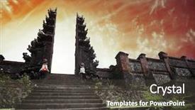  Presentation with pura hindu - Colorful PPT layouts enhanced with hindu temple pura agung bali backdrop and a dark gray colored foreground
