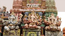  Presentation with deity - Theme with hindu temple with a ganesha background and a coral colored foreground