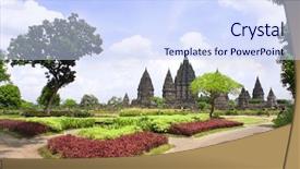  Presentation with culture heritage - Slide deck having hindu temple yogyakarta central java background and a sky blue colored foreground