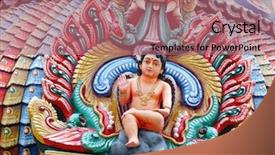  Presentation with hinduism - Presentation theme featuring close up hindu goddess - hinduism statues background and a coral colored foreground