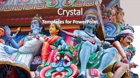  Presentation with hinduism - Beautiful presentation theme featuring close up hindu goddess - hinduism statues backdrop and a tawny brown colored foreground