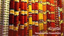  Presentation with indian wedding - Colorful presentation enhanced with hinduism wedding - garlands of red and yellow backdrop and a tawny brown colored foreground