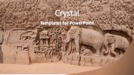  Presentation with devotion - Presentation theme consisting of hindu devotion - one of the ancient architectural background and a coral colored foreground