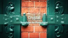  Presentation with symmetrical - Beautiful theme featuring hinges with red brick wall backdrop and a ocean colored foreground