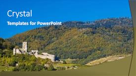  Presentation with unesco - Slide deck enhanced with hinterhaus-castle-ruins-ruine-hinterhaus background and a teal colored foreground