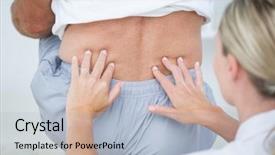  Presentation with doctor office - Amazing presentation theme having doctor examining her patient back backdrop and a light blue colored foreground