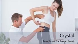  Presentation with doctor office - Colorful slide set enhanced with doctor examining his patient back backdrop and a light gray colored foreground