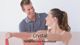  Presentation with exercise doctor - Cool new PPT layouts with corrective exercise - doctor examining his patient back backdrop and a  colored foreground