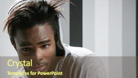  Presentation with african american culture - Theme enhanced with hip hop black culture - african american man with gray background and a tawny brown colored foreground