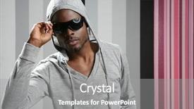  Presentation with gray - Presentation theme with hip hop black culture - african american man with gray background and a gray colored foreground