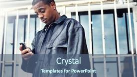  Presentation with generational african american culture and food - Colorful PPT theme enhanced with hip hop black culture - african american man with smartphone backdrop and a ocean colored foreground