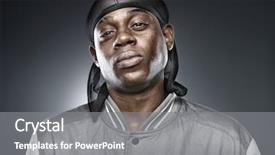  Presentation with african culture - Presentation theme consisting of hip hop black culture - african rapper on grey background background and a gray colored foreground