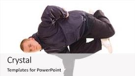  Presentation with freeze - Colorful presentation theme enhanced with hip hop black culture - breakdancer standing in air baby backdrop and a  colored foreground