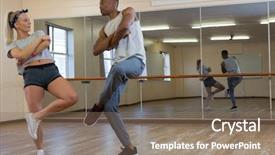  Presentation with dance - Slide deck featuring hip hop black culture - full length of friends practicing background and a  colored foreground