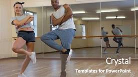  Presentation with mirror dance moves - Audience pleasing PPT layouts consisting of hip hop black culture - full length portrait of friends backdrop and a  colored foreground