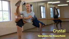  Presentation with female - Beautiful PPT theme featuring hip hop black culture - portrait of female dancer backdrop and a  colored foreground